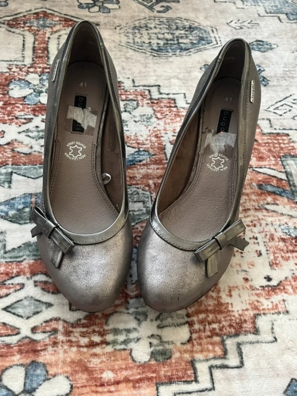 Old Money Bugatti Silver Bow Pumps - Send offers